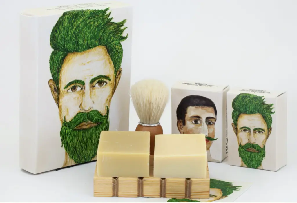 Collection barbe : Set blaireau et 2 savons