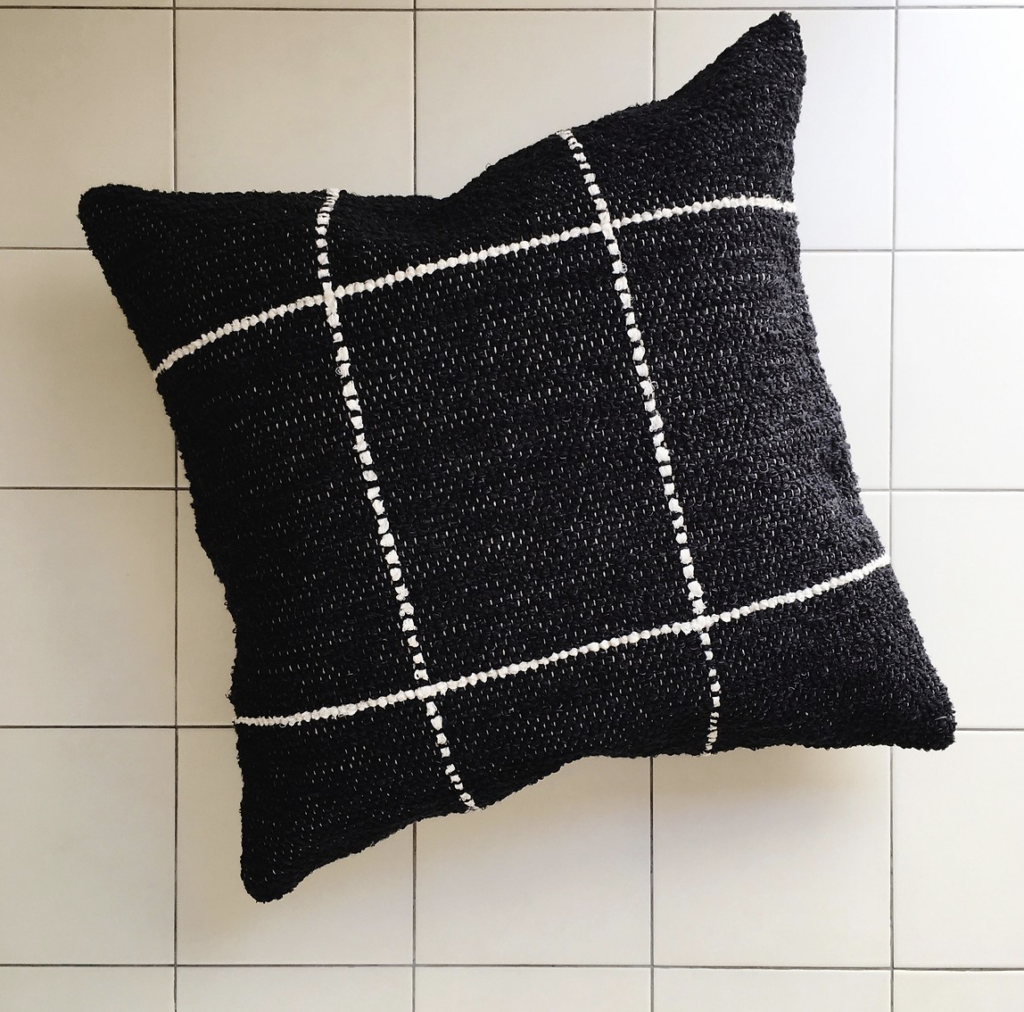 Housse de coussin quadrillée