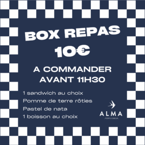 Box repas portugaise à 10€ avec sandwich, pomme de terre au four et pastel de nata