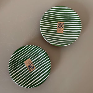 petite assiette rayé vert Casa Cubista