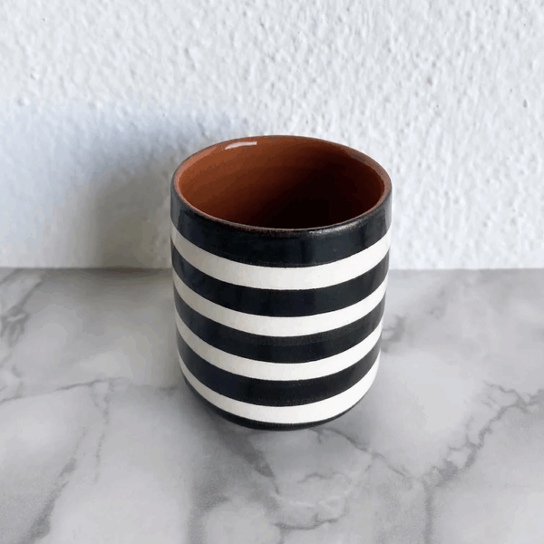 gobelet expresso rayé noir Casa Cubista