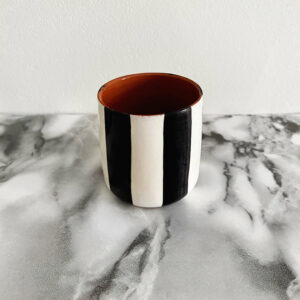 gobelet expresso en céramique rayé noir Casa Cubista