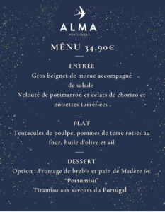 Menu de fêtes à 34,90€