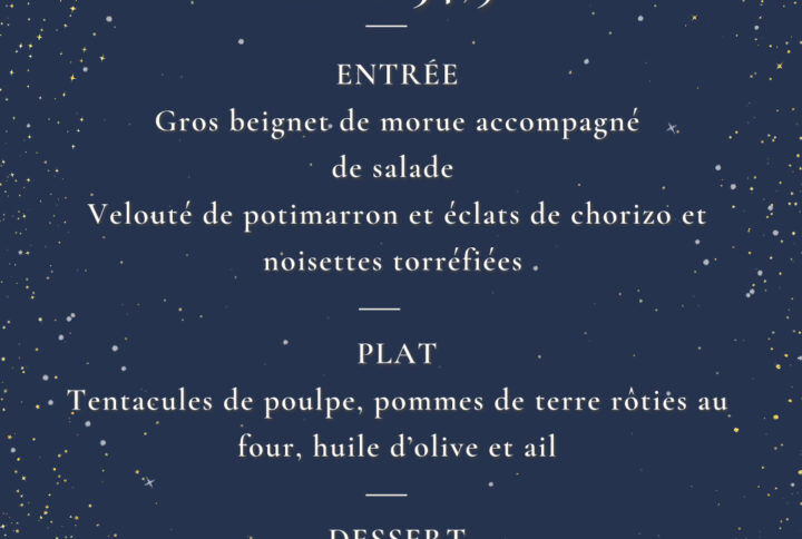 Menu de fêtes à 34,90€