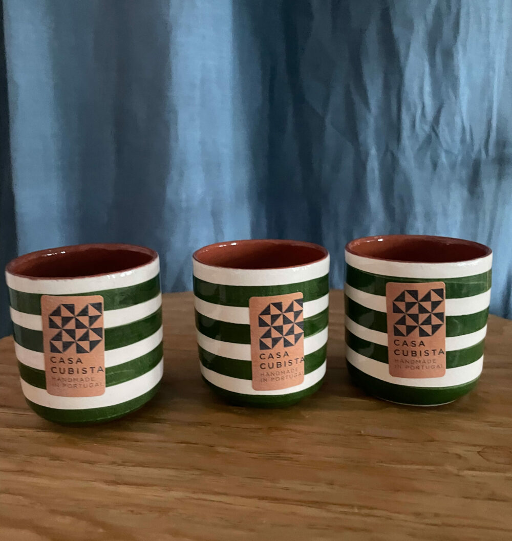 Gobelet expresso rayé vert