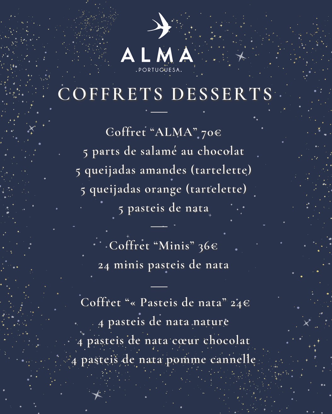 coffrets desserts portugais à emporter