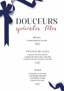 vos desserts pour les fêtes de fin d'année avec ALMA
