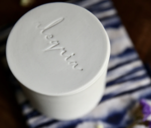 bougie Alegria en porcelaine blanche made in Portugal