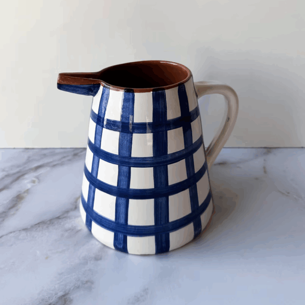 pichet carreaux bleu 2 litres casa cubista