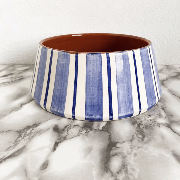 grand saladier, pot, corbeille de fruits en céramique casa cubiste avec deux bleus en vente chez ALMA BORDEAUX