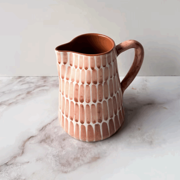 cruche tirets terracotta