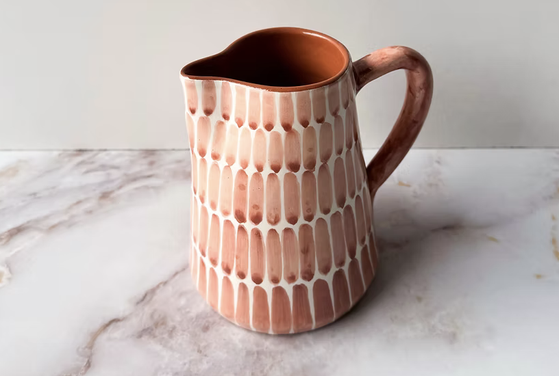 cruche tirets terracotta