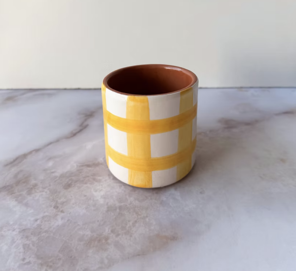gobelet expresso carreaux jaunes casa cubista